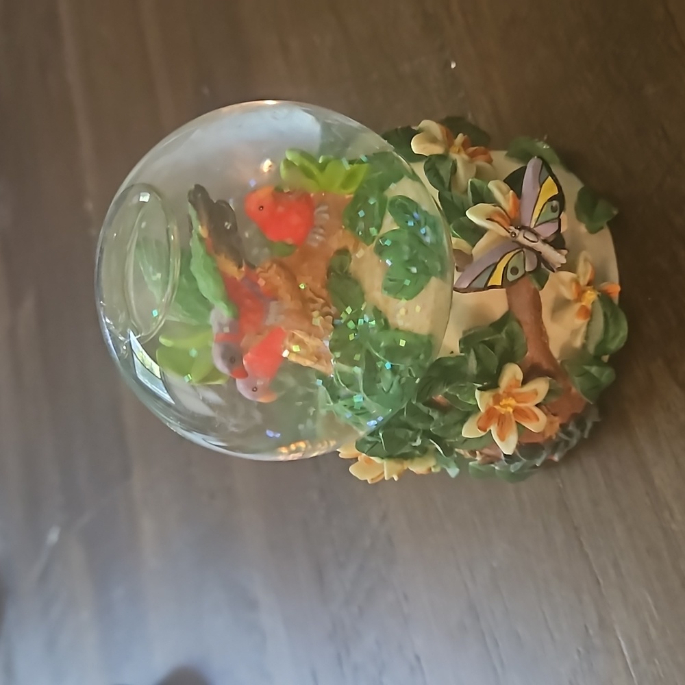 Parrot snow globe